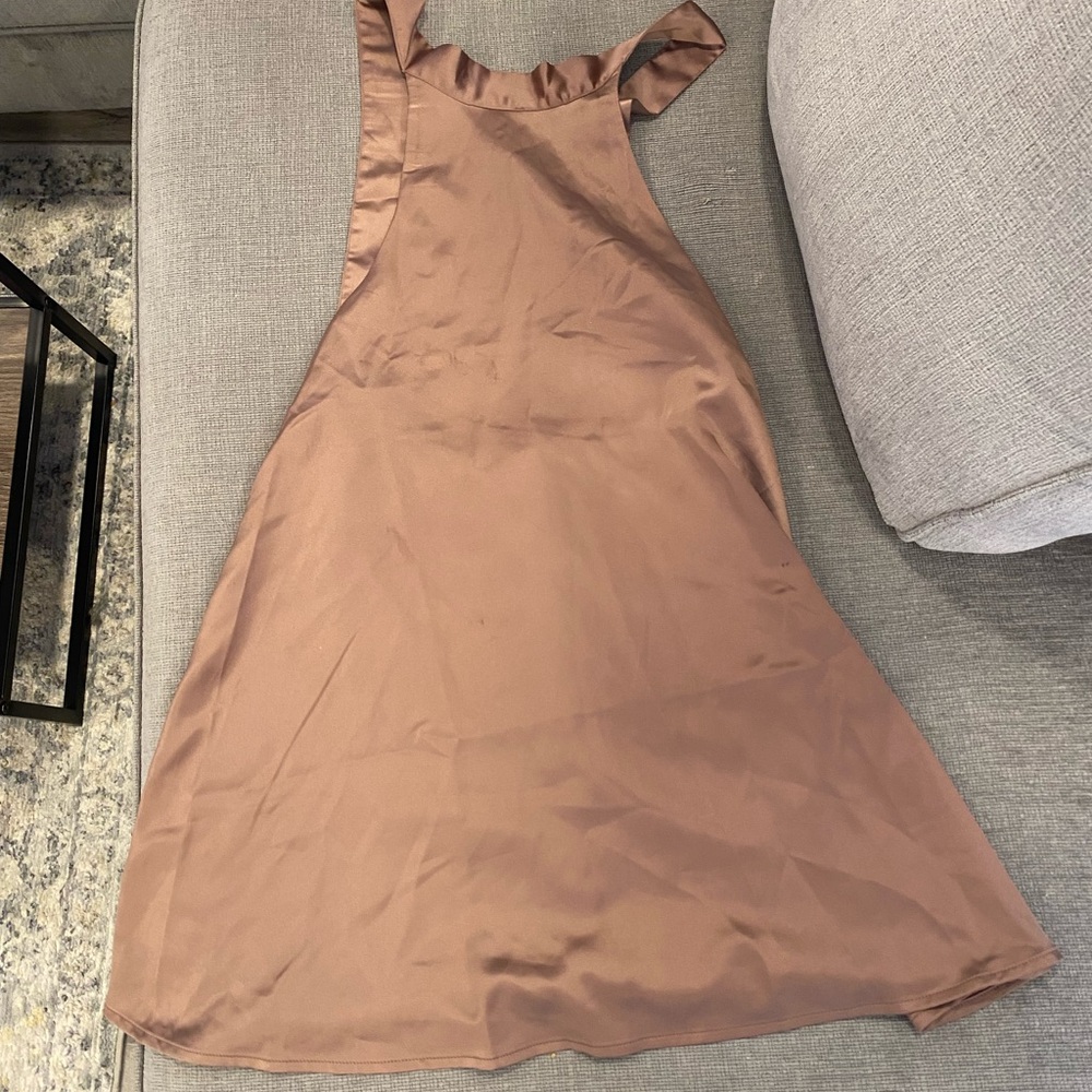 Deluc Tan/Pink Halter Mini Dress